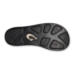 Olukai Hiapo Men's Leather Beach Sandals Lava Rock Footwear