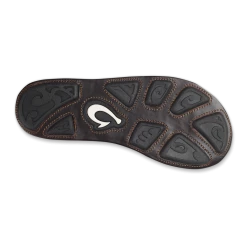 Footwear Olukai Mea Ola Men's Leather Beach Sandals Tan/ Dark Java