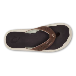 Olukai Ulele Men's Beach Sandals Dark Wood