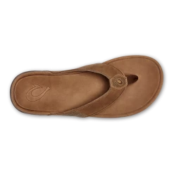 Footwear Olukai Tuahine Men's Leather Beach Sandals Toffee