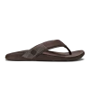 Olukai Tuahine Men's Leather Beach Sandals Dark Wood