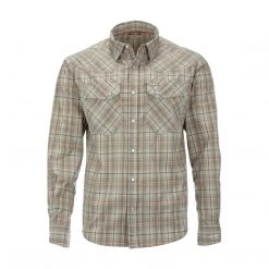 Simms Fishing Products Simms Brackett Fishing Shirt Dark Stone Classic Plaid Shirts