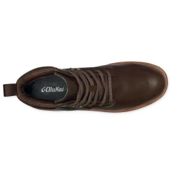 Olukai Kilakila Men's Leather Boot Dark Wood Footwear