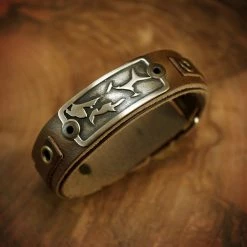 Sight Line Provisions Lost Cast Collection - Sight Line Provisions X David Mangum Edition Bracelet Bronze On Horween Brown