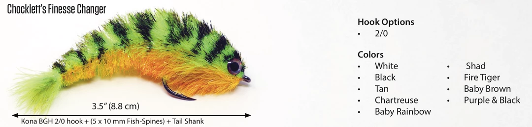 Flymen Chocklett's Finesse Changer Chartreuse Flies 2 Flymen Chocklett's Finesse Changer Chartreuse Flies