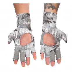 Simms Fishing Products Simms Bugstopper Sunglove Hex Flo Camo Steel Gloves
