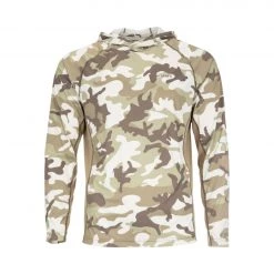 Simms Fishing Products Shirts Simms Solarflex Hoody Woodland Camo Sandbar