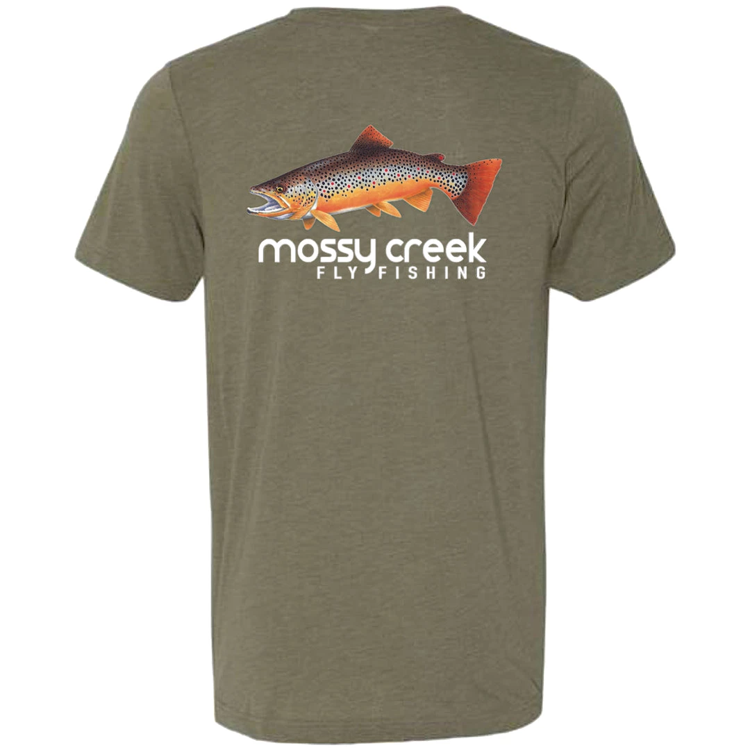 Mossy Creek Fly Fishing Shirts Mossy Creek Short Sleeve T-Shirt Heathered Olive 1 Mossy Creek Fly Fishing Shirts Mossy Creek Short Sleeve T-Shirt Heathered Olive