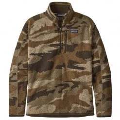 SALE Patagonia Men's Better Sweater 1/4 Zip Fleece Kansas Sky: Classic Tan