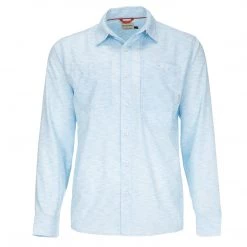 Simms Fishing Products Shirts Simms Double Haul LS Shirt Sky Texture Wave Print