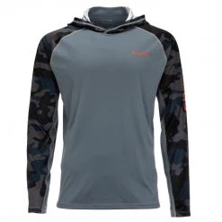 Simms Fishing Products Simms Solarvent Hoody Woodland Camo Storm Shirts