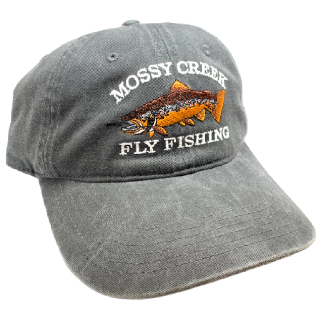 Mossy Creek Fly Fishing Mossy Creek Vintage 6 Panel Hat Charcoal 1 Mossy Creek Fly Fishing Mossy Creek Vintage 6 Panel Hat Charcoal