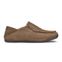 Olukai Kipuka Hulu Men's Leather Slippers Toffee Footwear