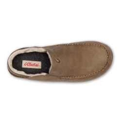 Olukai Kipuka Hulu Men's Leather Slippers Toffee Footwear