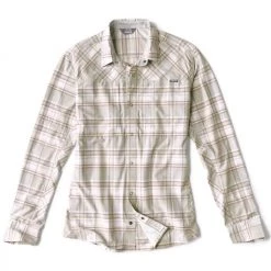 Mossy Creek Fly Fishing Shirts Orvis Men’s PRO Stretch Long-Sleeved Shirt Mist Plaid