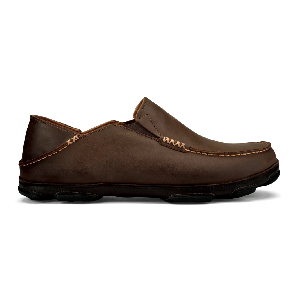 Olukai Moloa Men's Leather Slip-On Shoes Dark Wood / Dark Java 1 Olukai Moloa Men's Leather Slip-On Shoes Dark Wood / Dark Java