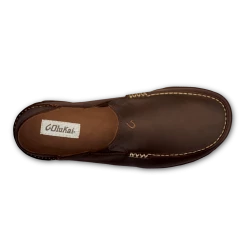Olukai Moloa Men's Leather Slip-On Shoes Dark Wood / Dark Java 8 Olukai Moloa Men's Leather Slip-On Shoes Dark Wood / Dark Java