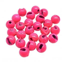 Fulling Mill Beads, Cones, Eyes Slotted Tungsten Bead Painted Fluorescent Pink