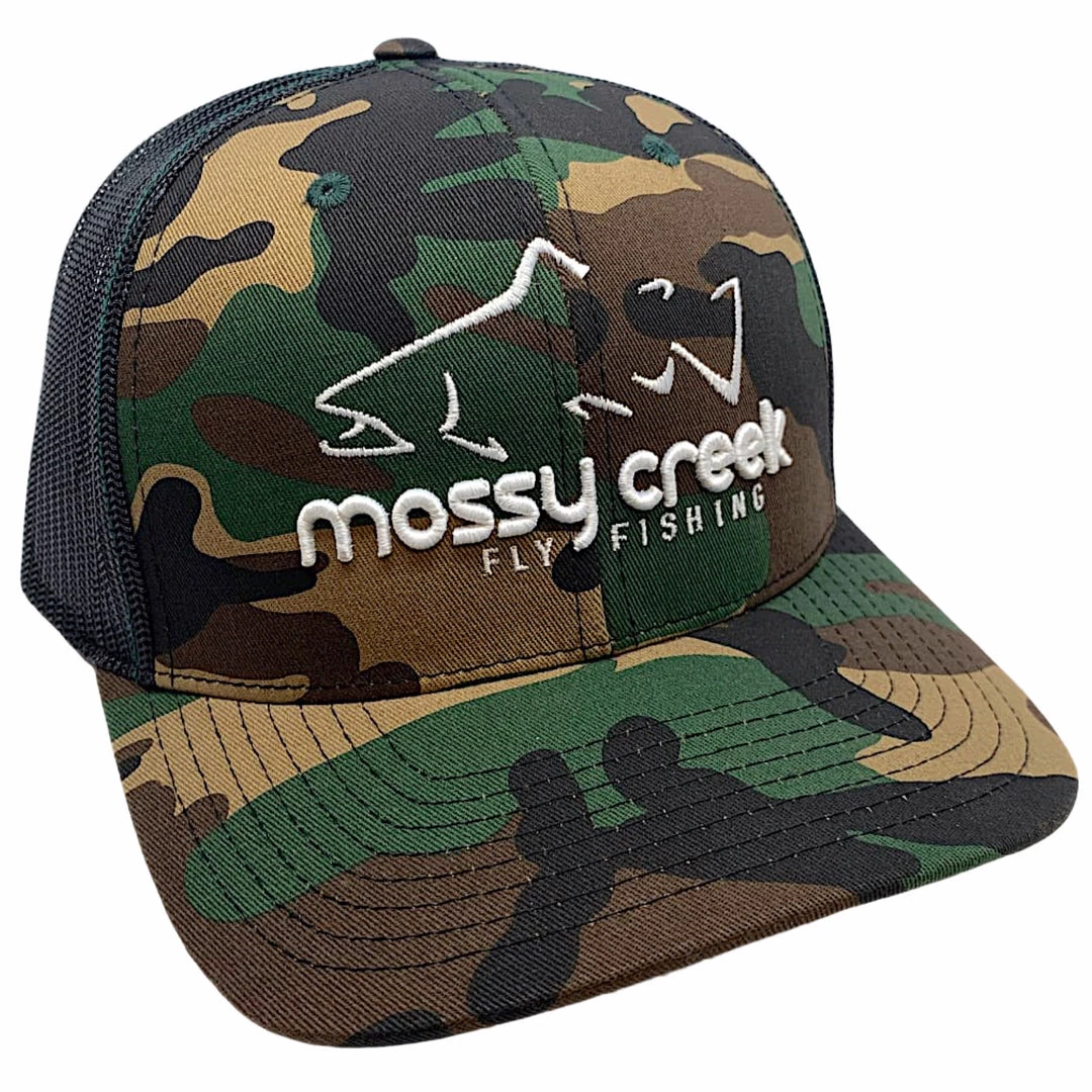 Mossy Creek Fly Fishing Mossy Creek Logo Trucker Camo Black 1 Mossy Creek Fly Fishing Mossy Creek Logo Trucker Camo Black