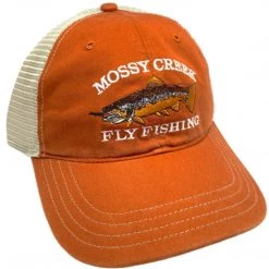 Mossy Creek Fly Fishing Mossy Creek Logo Unstructured Trucker Texas Orange Hats