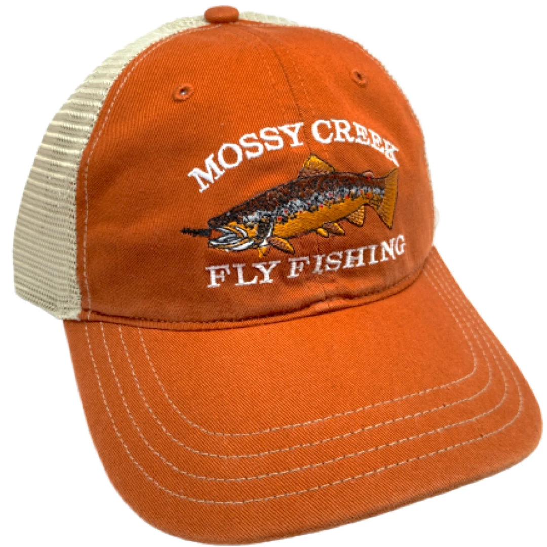 Mossy Creek Fly Fishing Mossy Creek Logo Unstructured Trucker Texas Orange Hats 1 Mossy Creek Fly Fishing Mossy Creek Logo Unstructured Trucker Texas Orange Hats