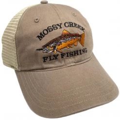 Mossy Creek Fly Fishing Mossy Creek Logo Unstructured Trucker Driftwood Hats